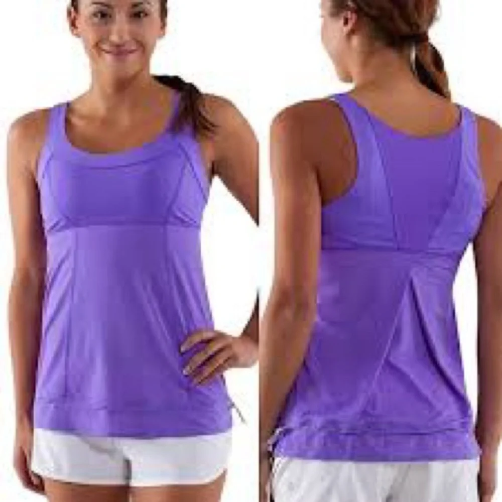 Lululemon athletica Run Ta Ta Topper Power Purple tank top size 4